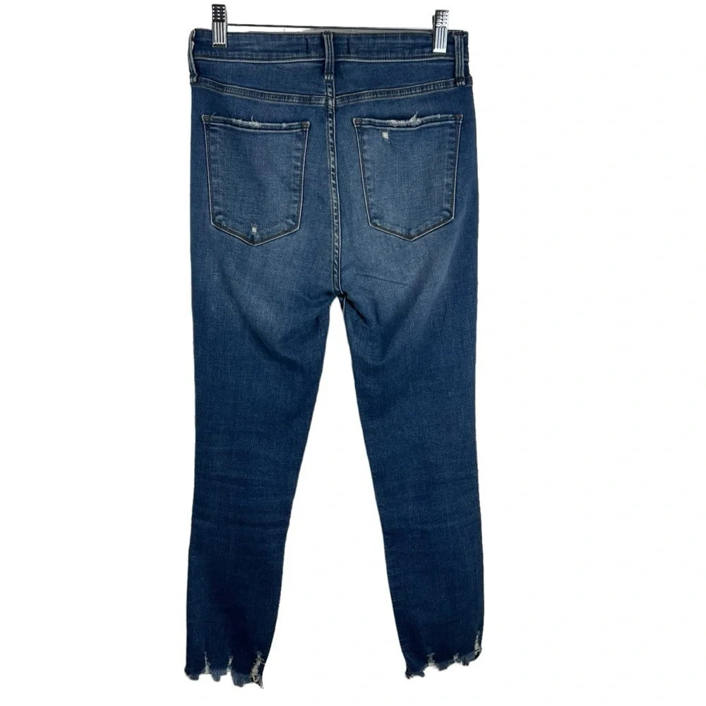ABERCROMBIE & FITCH Simone High Rise Raw Ankle Hem Skinny Jeans with button-fly